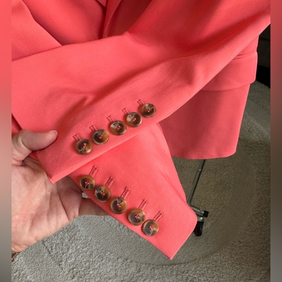 $695 New A.L.C. Dakota Pink Coral Peach Oversized Blazer Jacket Size 4 NWT - Picture 7 of 15